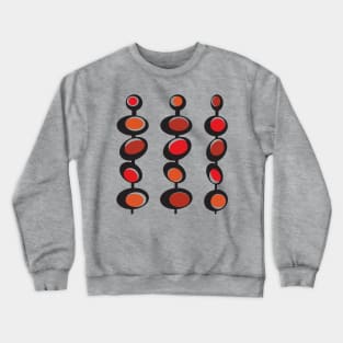 Atomic Age Design in Shades of Red Crewneck Sweatshirt